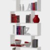 Rizzetti Space Saving Bookcase for Living Room: 28x9x75 in White