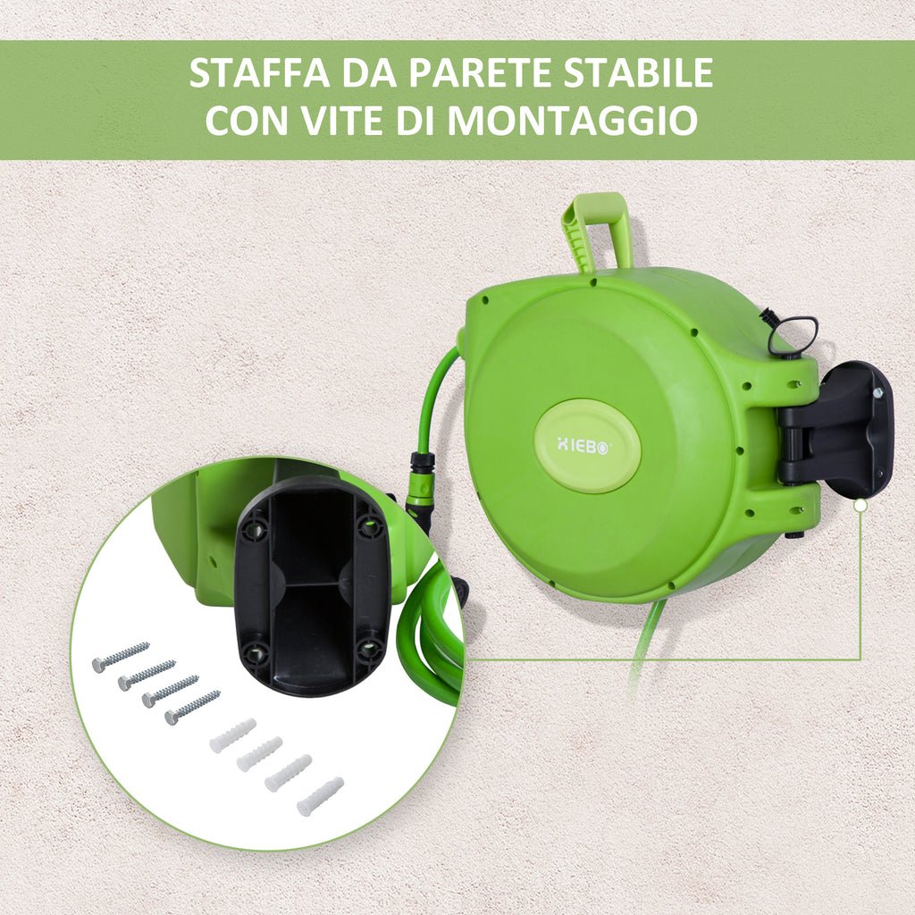 Rullo Avvolgitubo Riavvolgimento Automatico con Ugello Multifunzionale Giardino 20 Metri 7 Rullo Avvolgitubo Riavvolgimento Automatico con Ugello Multifunzionale Giardino 20 Metri