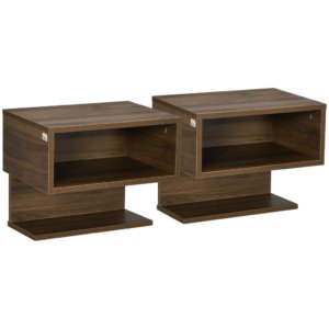 Set 2 Comodini Sospesi 40x29,5x33,5 cm in MDF Marroni