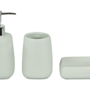 Set 3 Bath Accessories in Light Green Ceramic