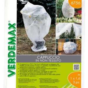 Set 3 Teli Protezione Piante dal Freddo in TNT 17 g/mq Traspirante Rama Cappuccio Bianchi