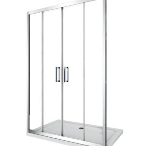 Sliding Shower Door 2 Panels Clear 6mm Glass H190 4 Sizes