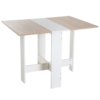 Space Saving Foldable Table White Oak 103x76x73.5