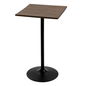 Tall Bar Table 60x60x103 cm Metal & Walnut Bamboo