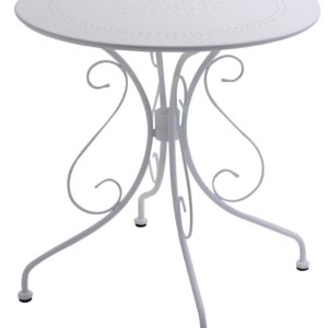 Tavolo da Giardino Rotondo Ø70cm in Metallo Old Bianco