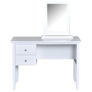 Tavolo da Trucco con Specchio Girevole Bianco 100x40x73 cm