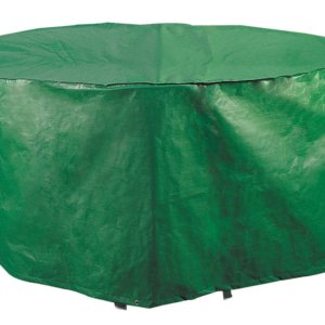 Telo Impermeabile Ø125x70cm in Poliestere per Tavoli Tondi da Giardino Bauer Verde
