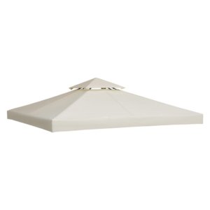 Tetto di Ricambio Impermeabile per Gazebo da Giardino 3x3m Doppio Tetto Crema