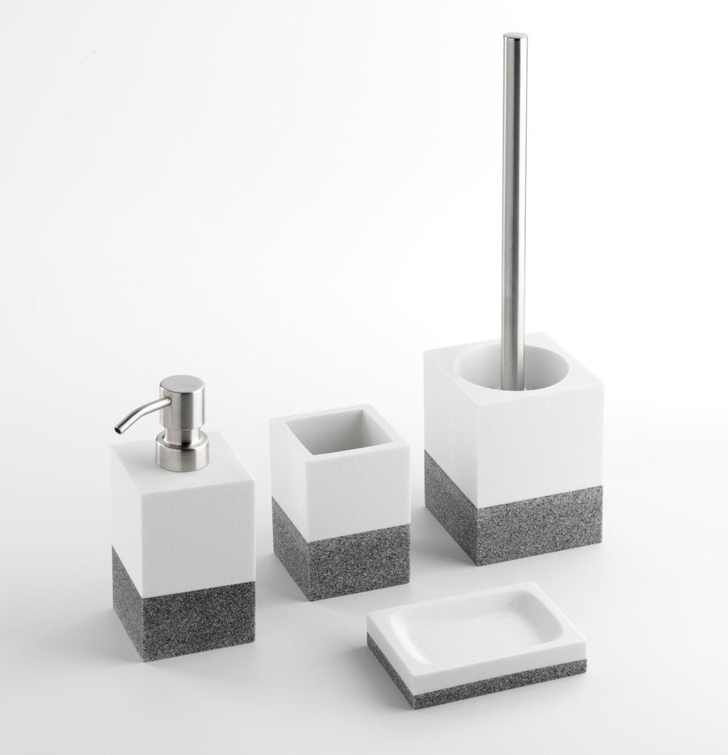 TFT Saada 4-Pc Resin Bathware Set, White & Gray