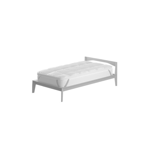 Topper One Imbottitura Effetto Piuma con Elastici in Cotone Bianco Varie Misure