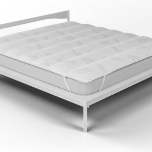 Topper Trapuntato Imbottito con Elastici Bamboo Bianco Varie Misure