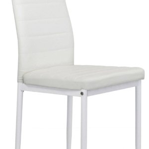 Upholstered Chair White Lola Faux Leather