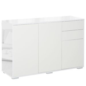 Versatile 117x36x74cm White Cabinet 2 Drawers 3 Doors