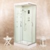 Vorich White Air Whirlpool Shower Enclosure, Left-Hand