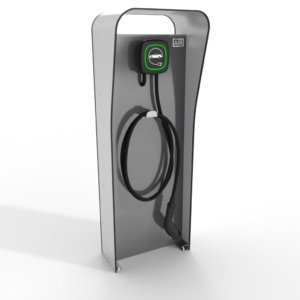 **Wallbox Stand Aluminum Electric Vehicle Charging Station Cover 47x131x31 cm White/Silver**