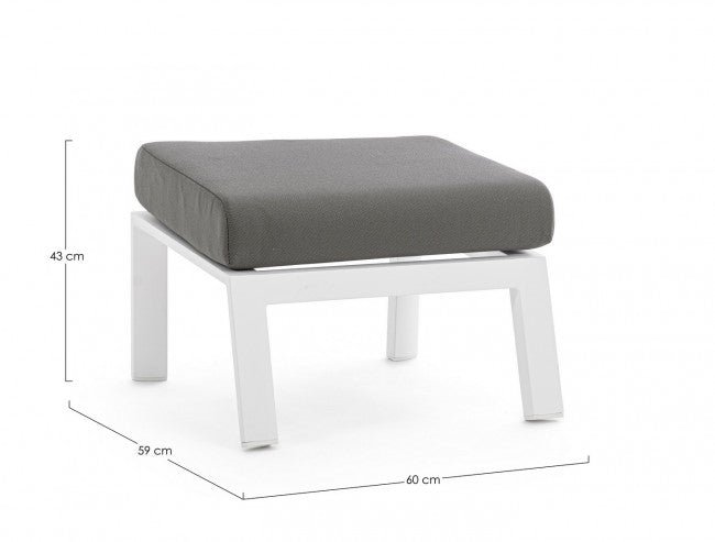 White Footrest Pouf 60x59x43cm