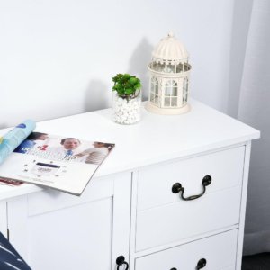 White MDF TV Console 2 Drawers 1 Door 75x34x60cm