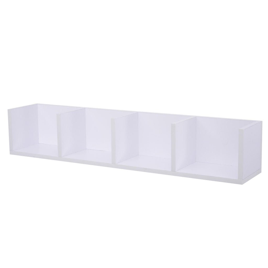 White Wood Shelf CD Storage Unit 95x17x18cm