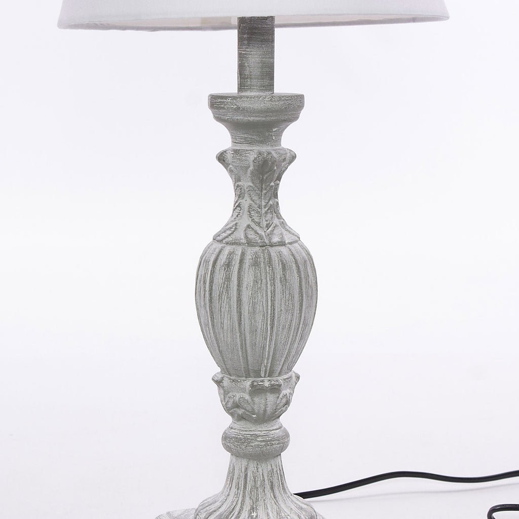 Classic Gray MDF Table Lamp Ø12xH43cm 3 Classic Gray MDF Table Lamp Ø12xH43cm